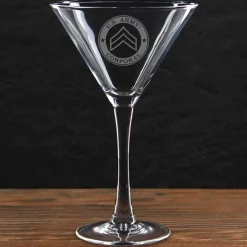 US Army Pick Your Design 10 oz. Etched Martini Glass