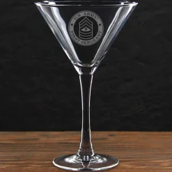 US Army Pick Your Design 10 oz. Etched Martini Glass