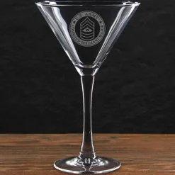 US Army Pick Your Design 10 oz. Etched Martini Glass