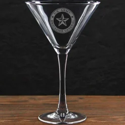 US Army Pick Your Design 10 oz. Etched Martini Glass