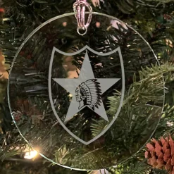 U.S. Army 'Pick Your Design' 3" Round Etched Glass Christmas Tree Ornament