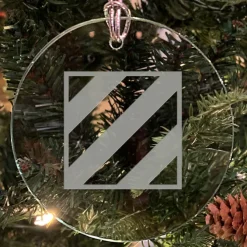 U.S. Army 'Pick Your Design' 3" Round Etched Glass Christmas Tree Ornament