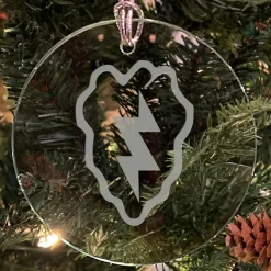 U.S. Army 'Pick Your Design' 3" Round Etched Glass Christmas Tree Ornament