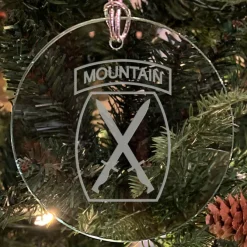U.S. Army 'Pick Your Design' 3" Round Etched Glass Christmas Tree Ornament