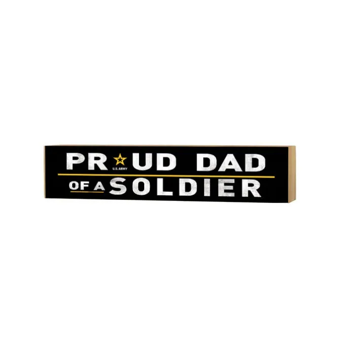 U.S. Army Proud Dad 3 x 13 inch Wood Sign - Made In The USA