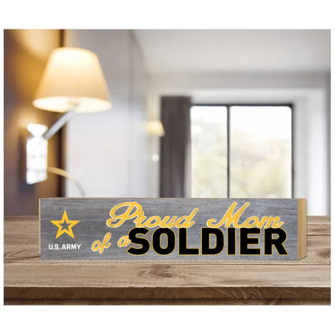 U.S. Army Proud Mom 3 x 13 inch Wood Sign - Made In The USA