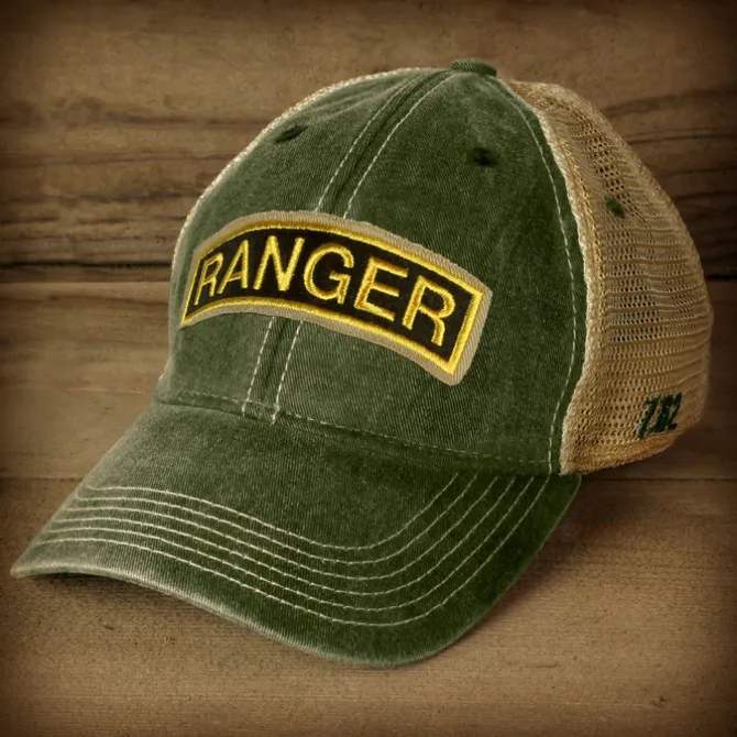 US Army Ranger Tab Vintage Trucker Hat