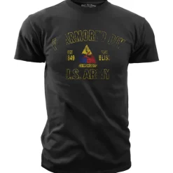 US Army 1st Armored Division Retro - Black Ink Mens T-Shirt