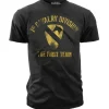 US Army 1st Cavalry - The First Team Retro - Black Ink Mens T-Shirt