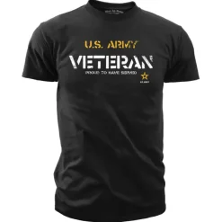 US Army Veteran Proud to Have Served - Black Ink Mens T-Shirt