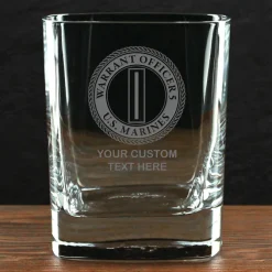 US Marine Corps 'Build Your Glass' Personalized 11.5 oz. Square Double Old Fashioned Whiskey Glass