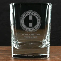 US Marine Corps 'Build Your Glass' Personalized 11.5 oz. Square Double Old Fashioned Whiskey Glass