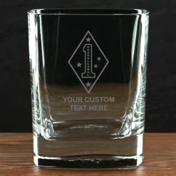 US Marine Corps 'Build Your Glass' Personalized 11.5 oz. Square Double Old Fashioned Whiskey Glass