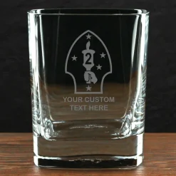 US Marine Corps 'Build Your Glass' Personalized 11.5 oz. Square Double Old Fashioned Whiskey Glass