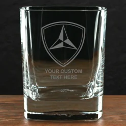 US Marine Corps 'Build Your Glass' Personalized 11.5 oz. Square Double Old Fashioned Whiskey Glass