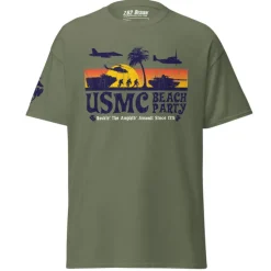 US Marine Corps 'Classic Beach Party' Print To Order men's Tee