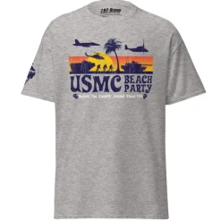 US Marine Corps 'Classic Beach Party' Print To Order men's Tee