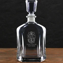 US Navy 'Build Your Glass' Personalized 23.75 oz. Capitol Whiskey Decanter