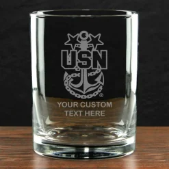 US Navy 'Build Your Glass' Personalized 14 oz. Double Old Fashioned Glass