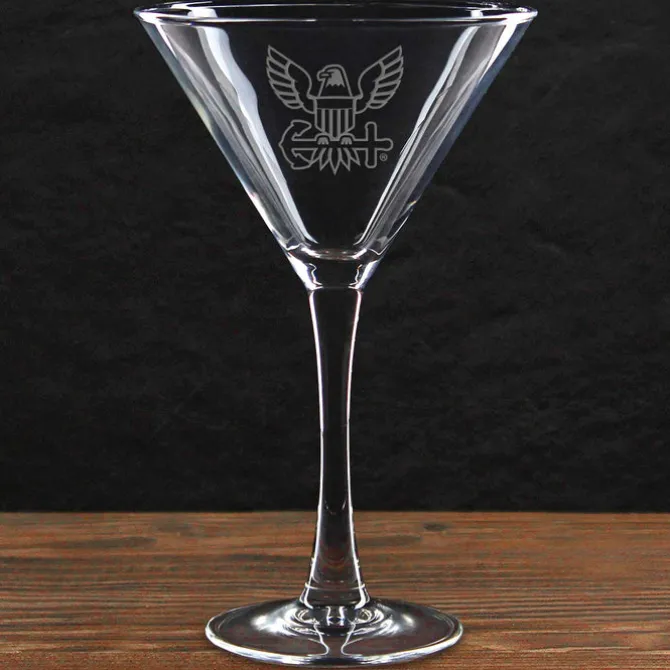 US Navy 'Build Your Glass' 10 oz. Martini Glass Made in the USA