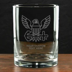 US Navy 'Build Your Glass' Personalized 14 oz. Double Old Fashioned Glass