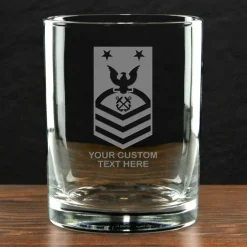 US Navy 'Build Your Glass' Personalized 14 oz. Double Old Fashioned Glass