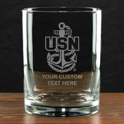 US Navy 'Build Your Glass' Personalized 14 oz. Double Old Fashioned Glass