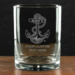 US Navy 'Build Your Glass' Personalized 14 oz. Double Old Fashioned Glass