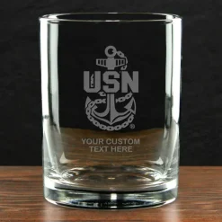 US Navy 'Build Your Glass' Personalized 14 oz. Double Old Fashioned Glass