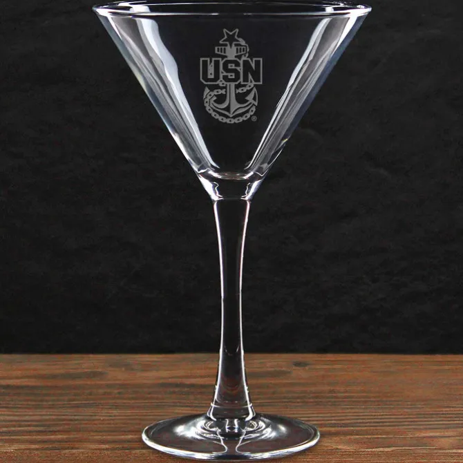 US Navy 'Build Your Glass' 10 oz. Martini Glass Made in the USA