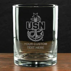 US Navy 'Build Your Glass' Personalized 14 oz. Double Old Fashioned Glass