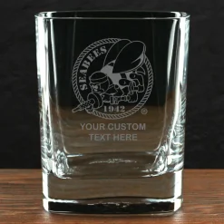 US Navy 'Build Your Glass' Personalized 11.75 oz. Square Double Old Fashioned Glass