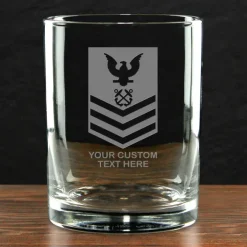 US Navy 'Build Your Glass' Personalized 14 oz. Double Old Fashioned Glass