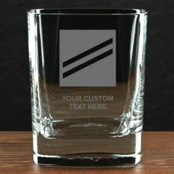 US Navy 'Build Your Glass' Personalized 11.75 oz. Square Double Old Fashioned Glass
