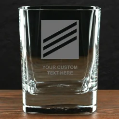 US Navy 'Build Your Glass' Personalized 11.75 oz. Square Double Old Fashioned Glass