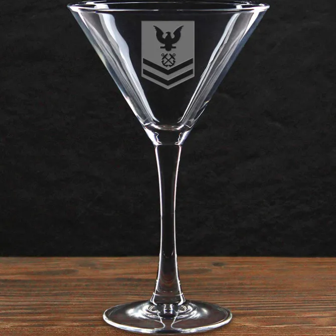 US Navy 'Build Your Glass' 10 oz. Martini Glass Made in the USA