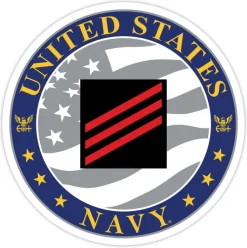 US Navy E-3 Fireman 3.5" Decal by 7.62 Design
