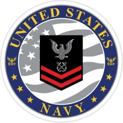 US Navy E-5 Petty Officer Second Class (RD) 3.5" Decal by 7.62 Design