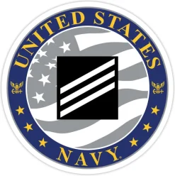 US Navy E-3 Seaman 3.5" Decal by 7.62 Design
