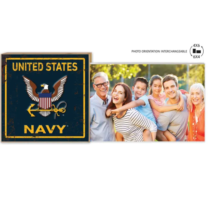 U.S. Navy Faux Rusted Floating Picture Frame