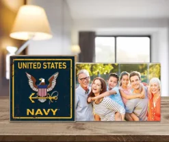 U.S. Navy Faux Rusted Floating Picture Frame