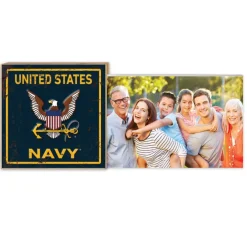 U.S. Navy Faux Rusted Floating Picture Frame