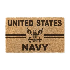 U.S. Navy Logo 18 x 30 inch Coir Doormat - Made In The USA