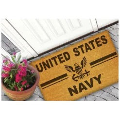 U.S. Navy Logo 18 x 30 inch Coir Doormat - Made In The USA