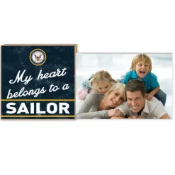 U.S. Navy My Heart Belongs To A Sailor Floating Picture Frame