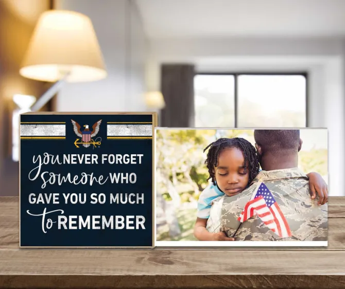 U.S. Navy Never Forget Floating Picture Frame