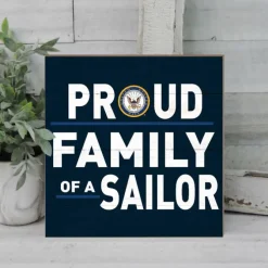 U.S. Navy Proud Family 10 x 10 inch Wood Sign