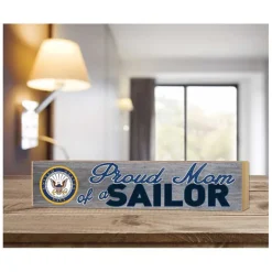 U.S. Navy Proud Mom 3 x 13 inch Wood Sign - Made In The USA