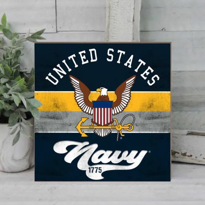 U.S. Navy Retro Color 10 x 10 inch Wood Sign