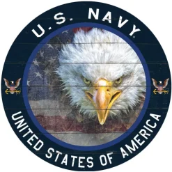 U.S. Navy Weathered Eagle 20 x 20 inch Wood Sign- Made In The USA